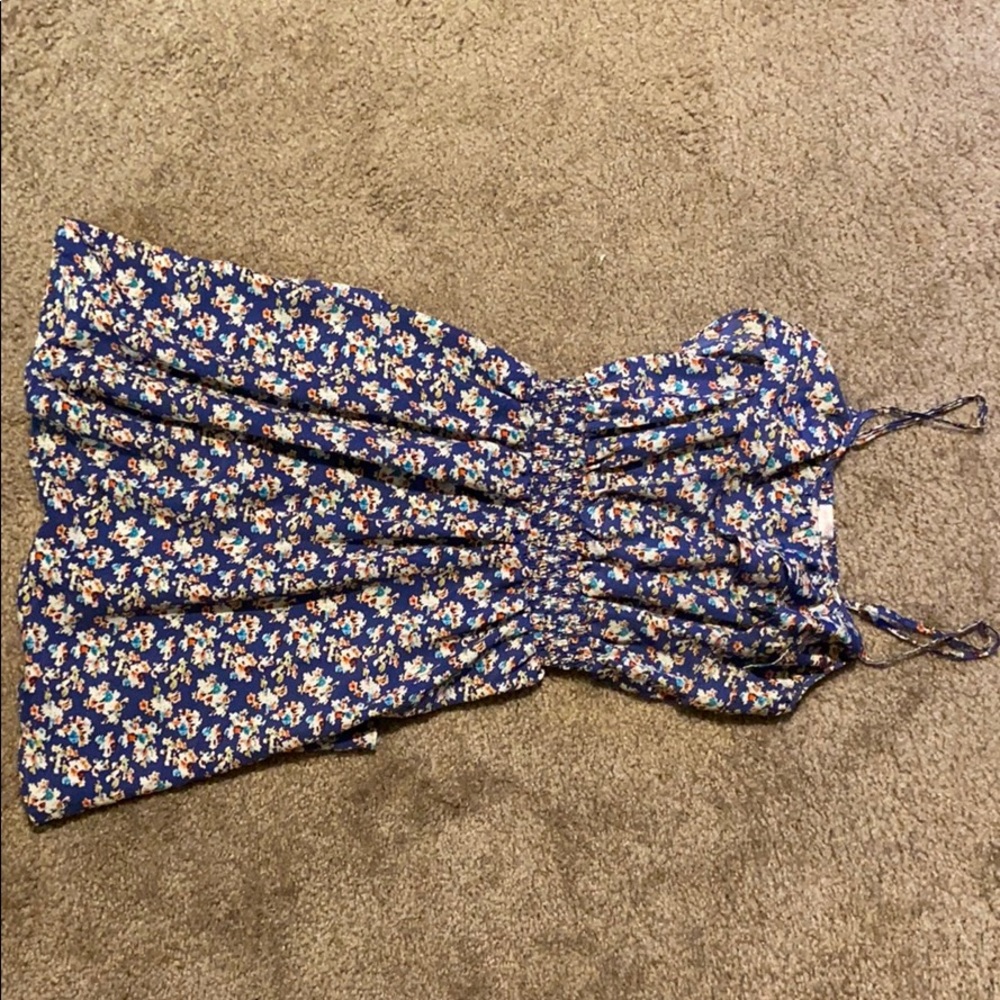 Blue and floral summer dress